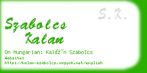 szabolcs kalan business card